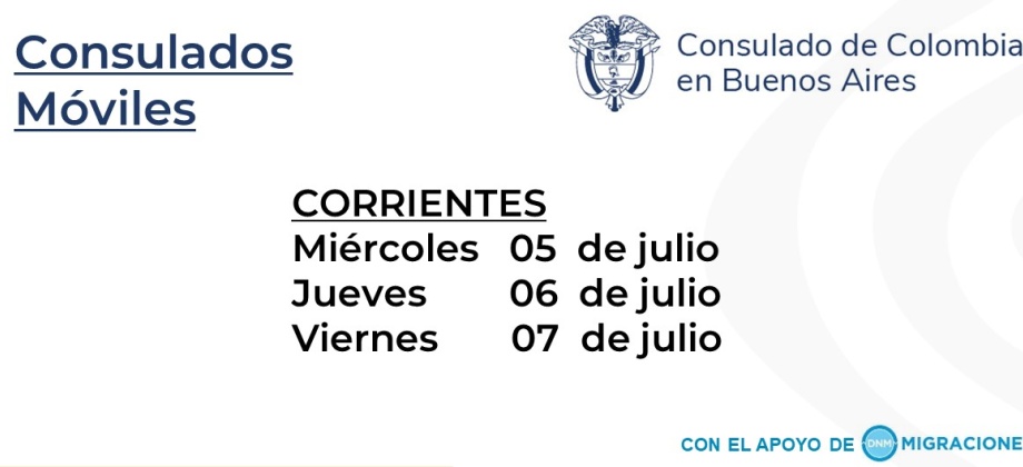 Consulado Móvil en Corrientes del 5 al 7 de julio de 2023
