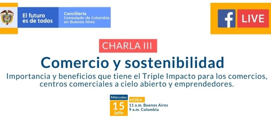 Consulado de Colombia en Buenos Aires invita Facebook live que realizará el 15 de julio de 2020