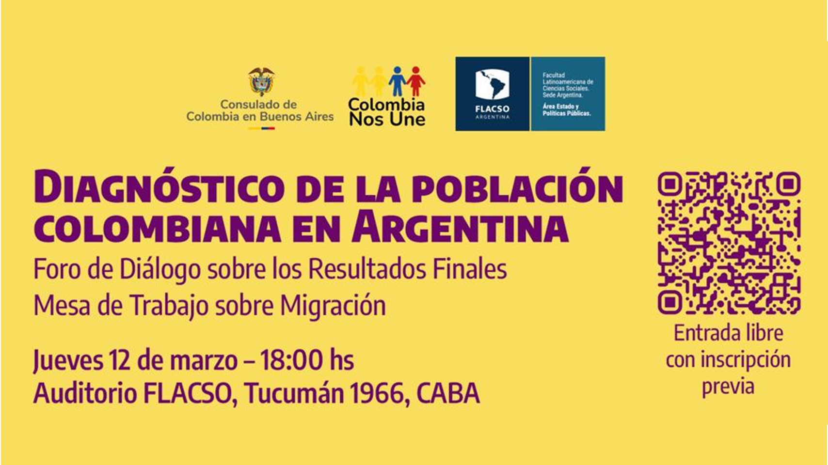 Consulado de Colombia en Buenos Aires invita a participar del Foro de Diálogo sobre los resultados del Diagnóstico de la población colombiana en Argentina