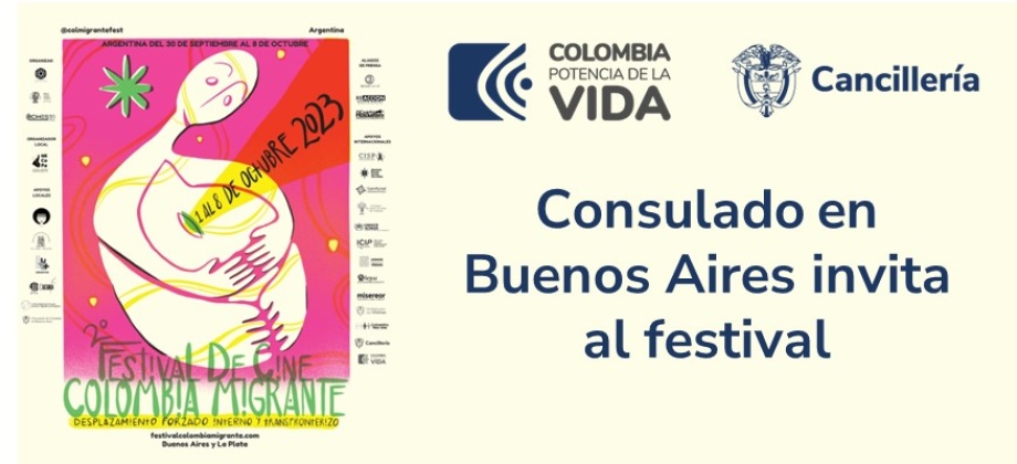 Consulado en Buenos Aires invita al Festival de Cine Colombia Migrante