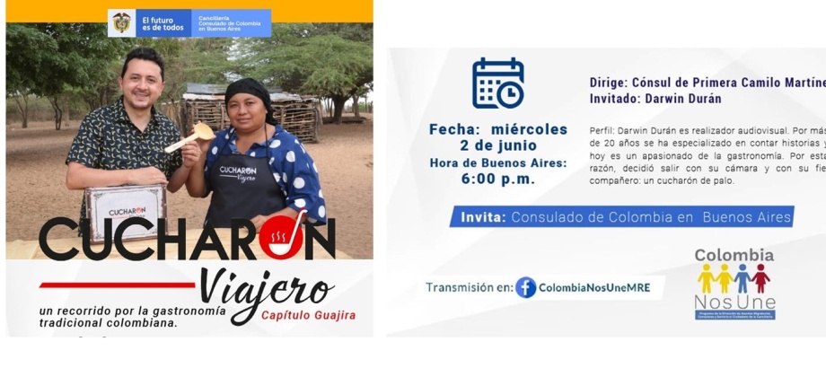 El Consulado de Colombia en Buenos Aires invita a un recorrido virtual por la gastronomía tradicional colombiana de La Guajira, el 2 de junio de 2021