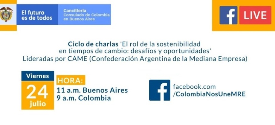 El Consulado de Colombia en Buenos Aires invita a la trasmisión del Ciclo de charlas 