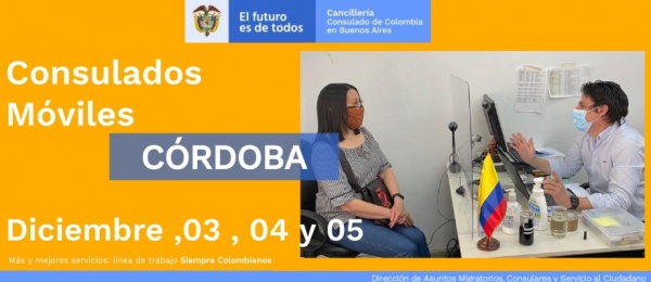 Jornada de Consulado Móvil en Córdoba del del 3 al 5 de diciembre de 2021